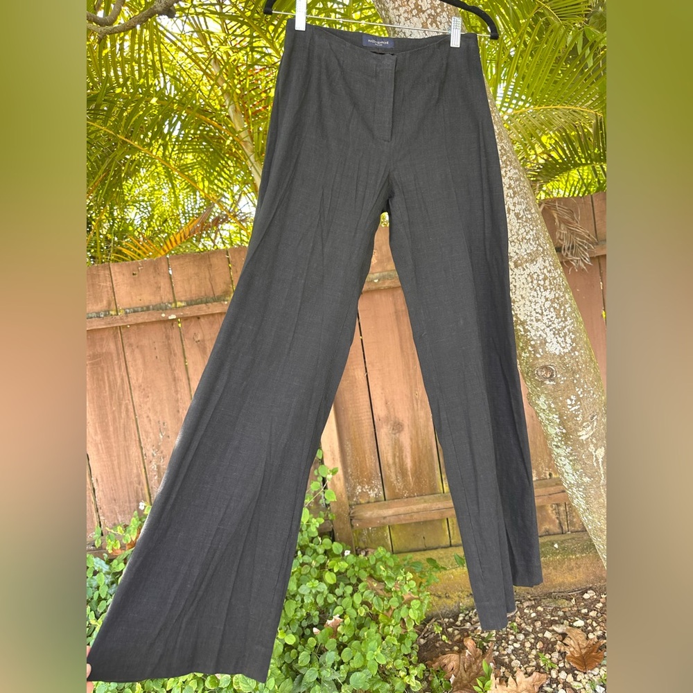 Piazza Sempione Marilyn Linen Blend Wide Leg Pants Size EU 40 Black
